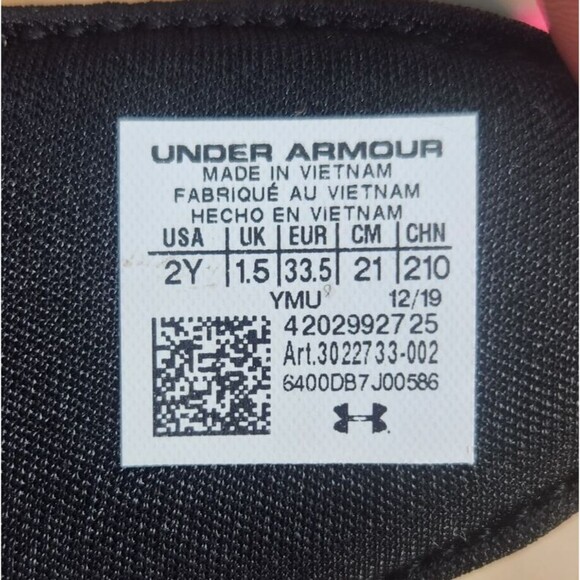 Under Armour Ignite VI Slides Youth Size 2Y Black Pink Adjustable Strap Sandals - Picture 9 of 9